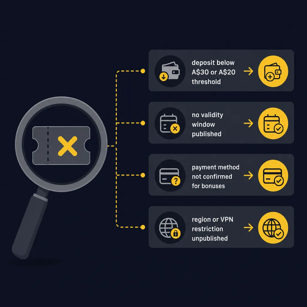 Diagram of common reasons a Kaboom77 promo code fails
