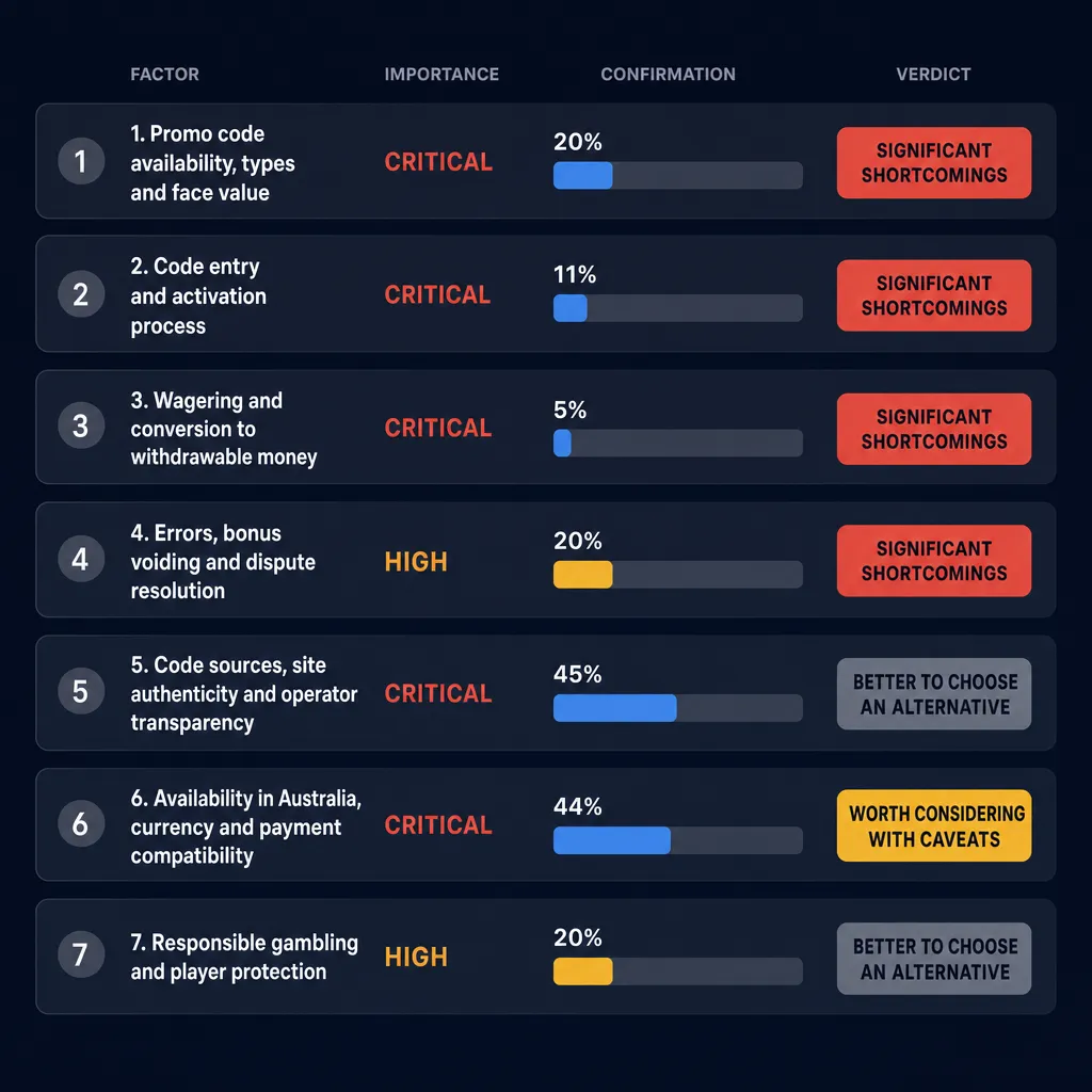 Full visual breakdown of all seven Kaboom77 decision factors