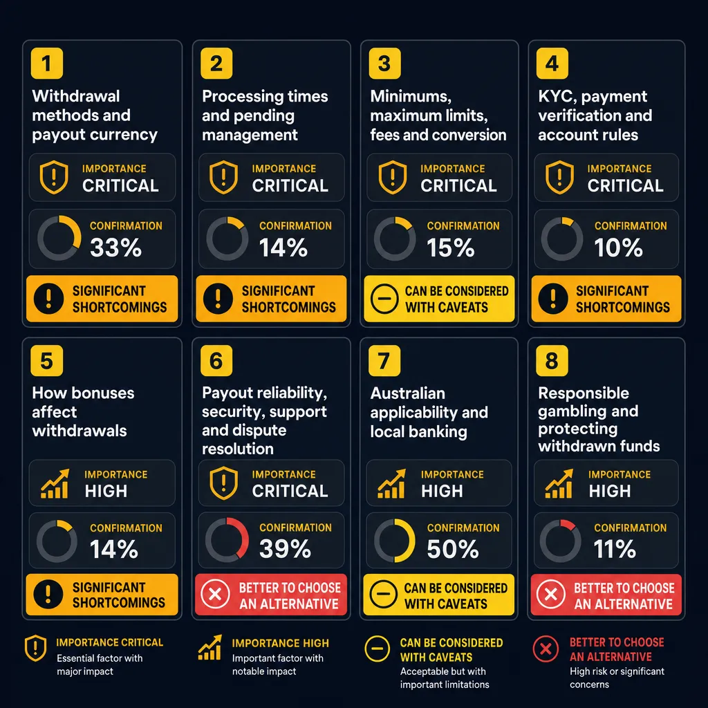 Grid overview of all 8 Kaboom77 withdrawal decision factors