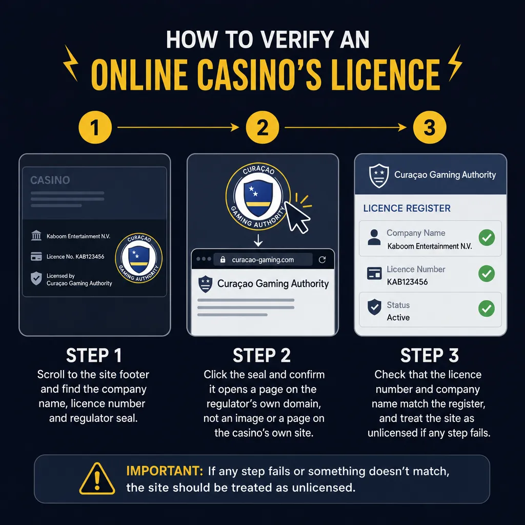 Three-step guide to verifying an online casino licence